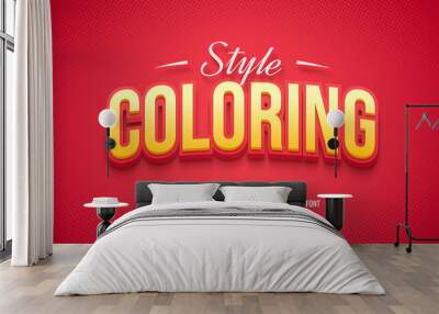 Fresh bright red text effect. Wall mural