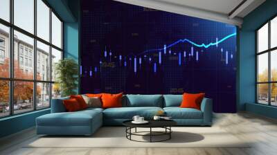 Stable stock market investment trading chart. Wall mural