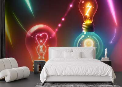 Glowing Bulb Wall mural