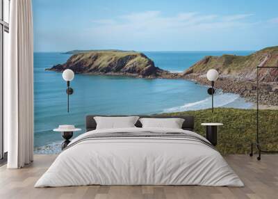 Looking down at Gateholm island, on the Pembrokeshire coastline, Wales Wall mural