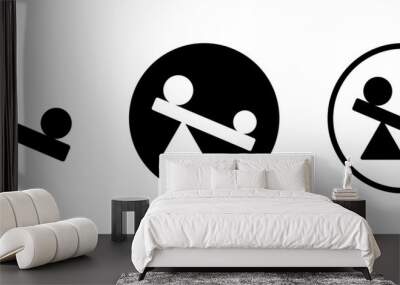  Leverage flat vector icons Wall mural