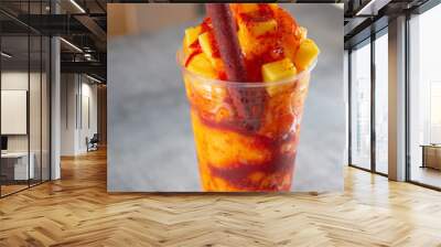 A view of a mangonada drink. Wall mural