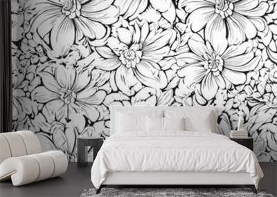 seamless pattern with flowers Wall mural