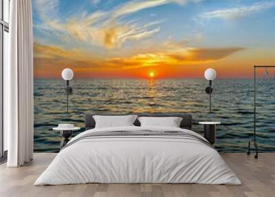 Vertical Image of sunset over the sea Wall mural