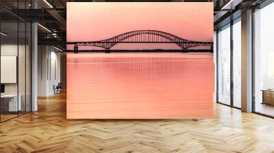 bridge at sunrise Wall mural