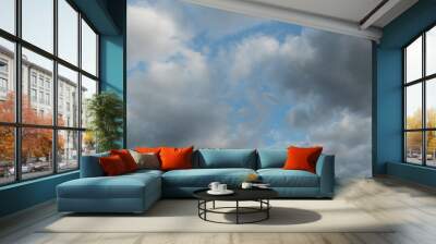 blue sky with white clouds Wall mural