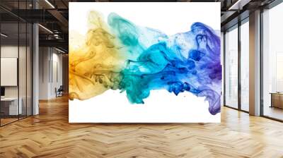 Colorful ink cloud in water isolated on transparent background Wall mural