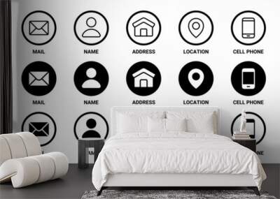 contact icon vector set. symbol, sign Wall mural