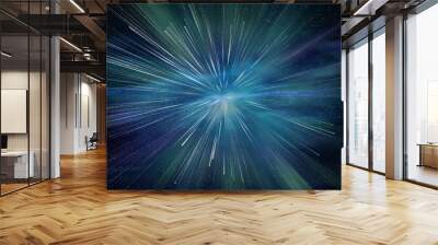 Zoomable wallpaper. Starry sky with colorful cosmos. Moving galaxy. 3D illustration Wall mural