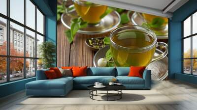 cup of tea with lemon Wall mural