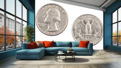 American quarter isolated on white background Wall mural