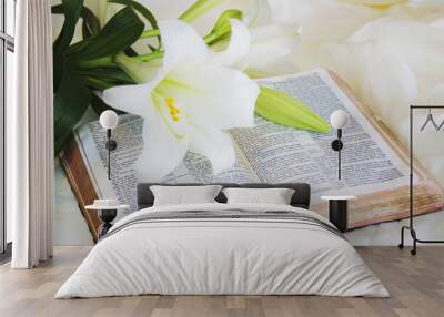 easter lily and bible Wall mural