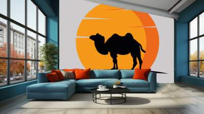 Desert, Dune Logo Design With Camel Symbol Wall mural