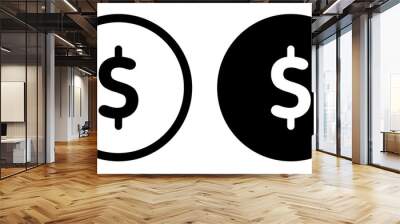 dollar icon vector. symbol, sign, money, coin Wall mural