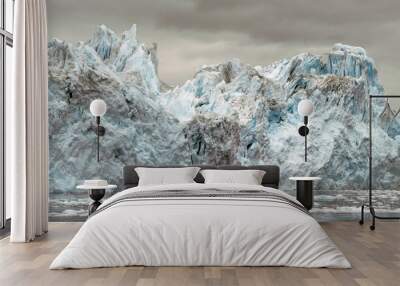 Giant icebergs and ice mountains on the west coast of Greenland in the Arctic Ocean Wall mural