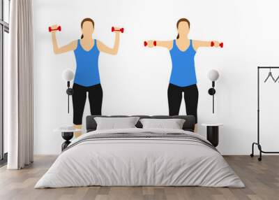 Fitness arm and back exercises motivation workout Wall mural