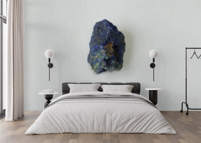 Azurite stone isolated on a white background Wall mural