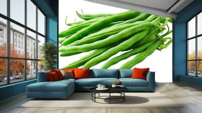 Fresh green beans isolated on transparent background Wall mural