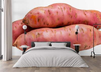 Fresh sweet potatoes isolated on transparent background Wall mural