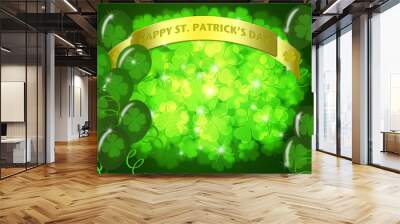 St Patricks Day Two Green Beers Banner Shamrock Wall mural