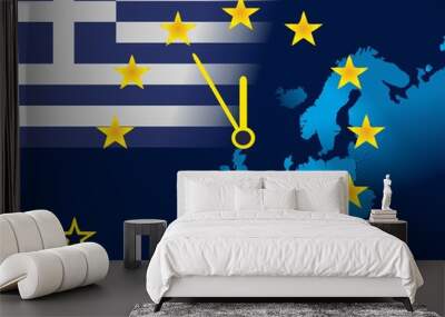 EU and Grexit - five minutes to twelve Wall mural