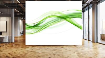 abstract green curve isolated on white or transparent png Wall mural