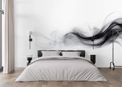 black modern design smoke, steam isolated on white or transparent png Wall mural