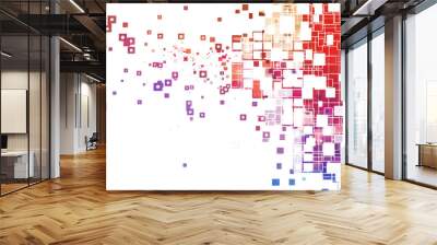 blue and red colorful digital pixel art, modern design, isolated on white or transparent png Wall mural