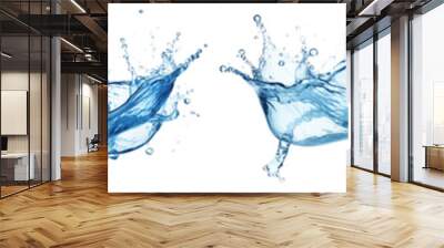 collection set of blue water splashing isolated on white or transparent png Wall mural