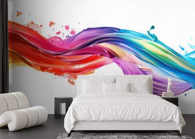 color gradient brush stroke isolated on white or transparent png Wall mural