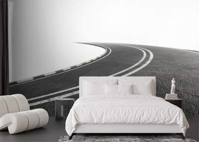 curvy road isolated on white or transparent Wall mural