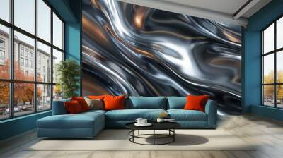 liquid smooth metal texture Wall mural