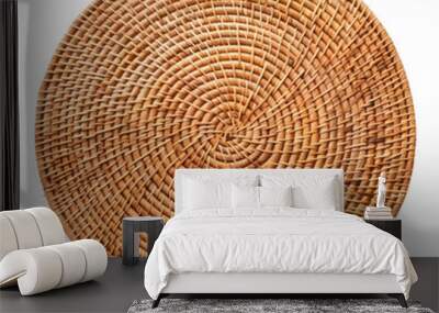 rattan placemat isolated on white or transparent png Wall mural