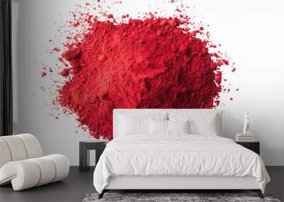 red colorful paprika powder isolated on white or transparent png Wall mural