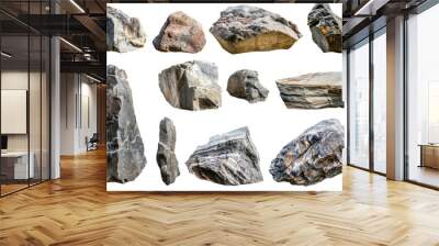 stone rocks isolated on white or transparent png Wall mural