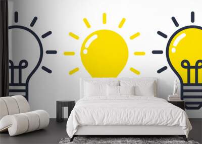 light bulb icon vector. ideas, inspiration Wall mural