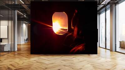 light bulb in the dark Wall mural