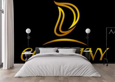 logo letter d golden color for brand Wall mural