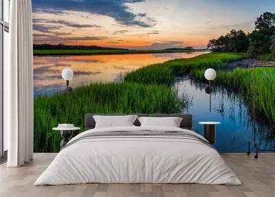 Marsh Channel Sunrise Wall mural