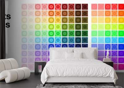 200 radial and linear full color gradients. Vector fully editable gradients collection for any vector software. Colorful set of gradients palette Wall mural