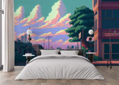 Pixelated Dreams: A Collection of Game Art and Lo-Fi Ambiences Wall mural