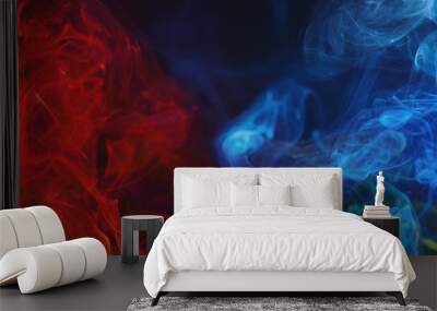 red and blue swirling smoke Wall mural