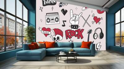 Rock doodle set Wall mural