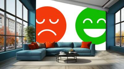 satisfaction rating expression vector. face, emote, symbol, illustration. Wall mural