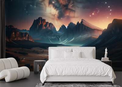 Sci-Fi Village Wall mural