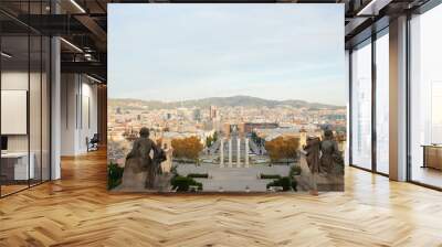 The skyline of Barcelona,Spain Wall mural