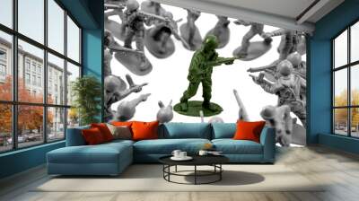 toy green army man surrounded Wall mural