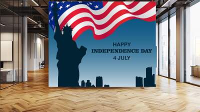 U.S independence day vector illustration. suitable for card or banner Wall mural