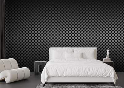 vector black background perforated iron texture Wall mural