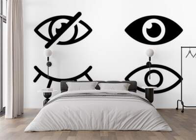 vector eye icon for visible and invisible passwords	 Wall mural